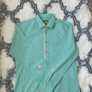 $4/40 Hugo Boss slim button up teal green Sz XL